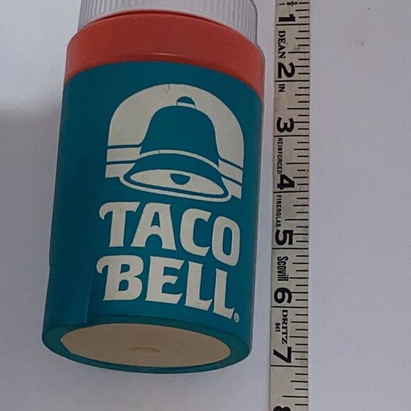 Taco Bell Multicolor 1990's Water Plastic Bottle with Foam Insulation and Straw - Picture 9 of 9